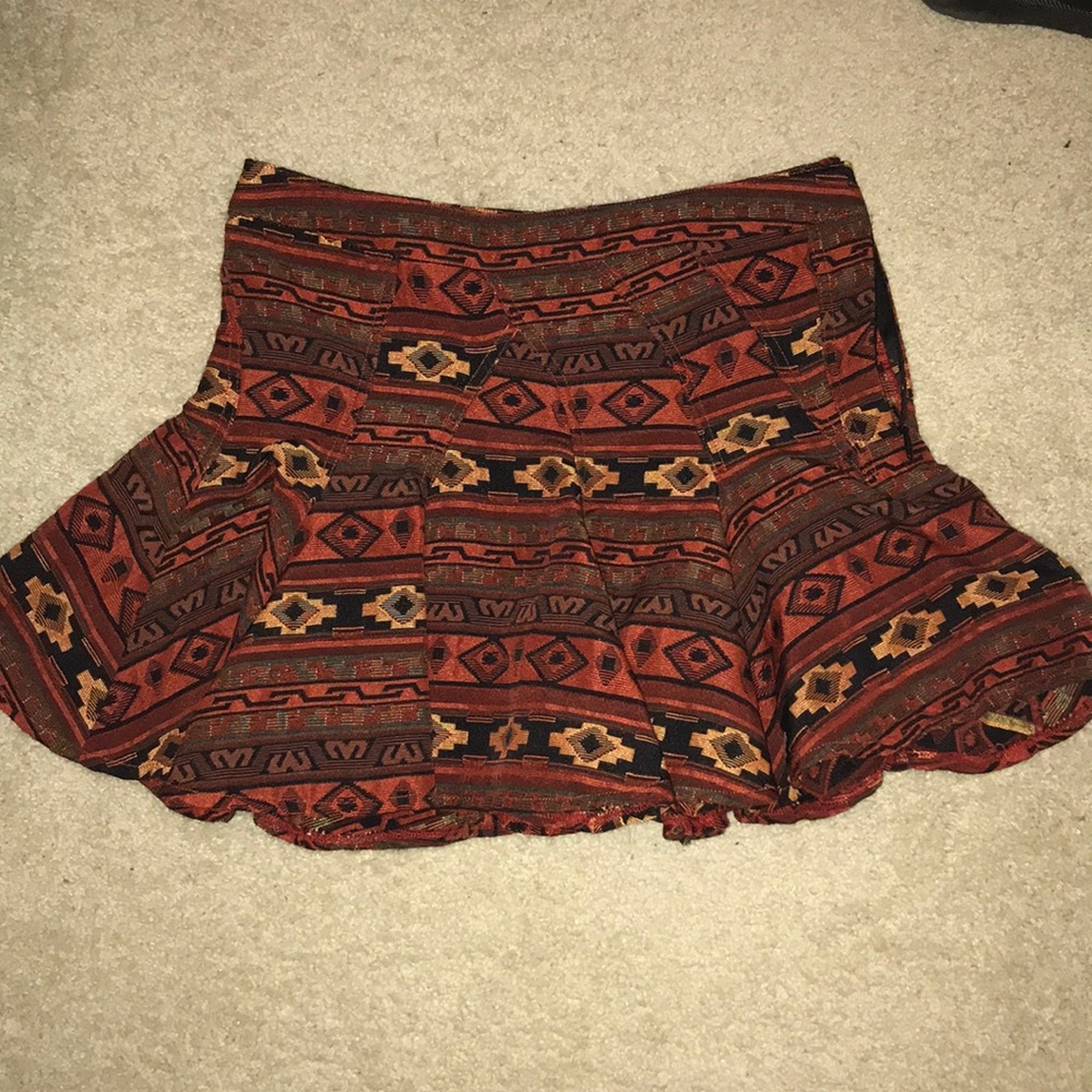 Patterned, flare out mini skirt BCBG